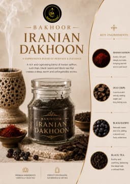 A striking cinematic shot of a clear glass jar filled with Iranian Dakhoon incense fragments resting on a porous stone slab, flanked by a steaming geometric clay censer and a small brass bowl overflowing with vibrant red saffron threads.