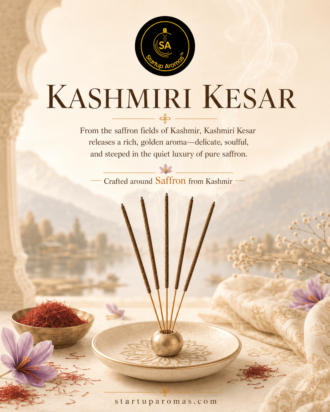 Kashmiri Kesar Agarbatti - 20 Sticks / Pkt image